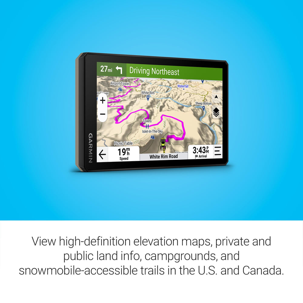 Garmin Tread 2 snowmobile trails map covers US and Canada.