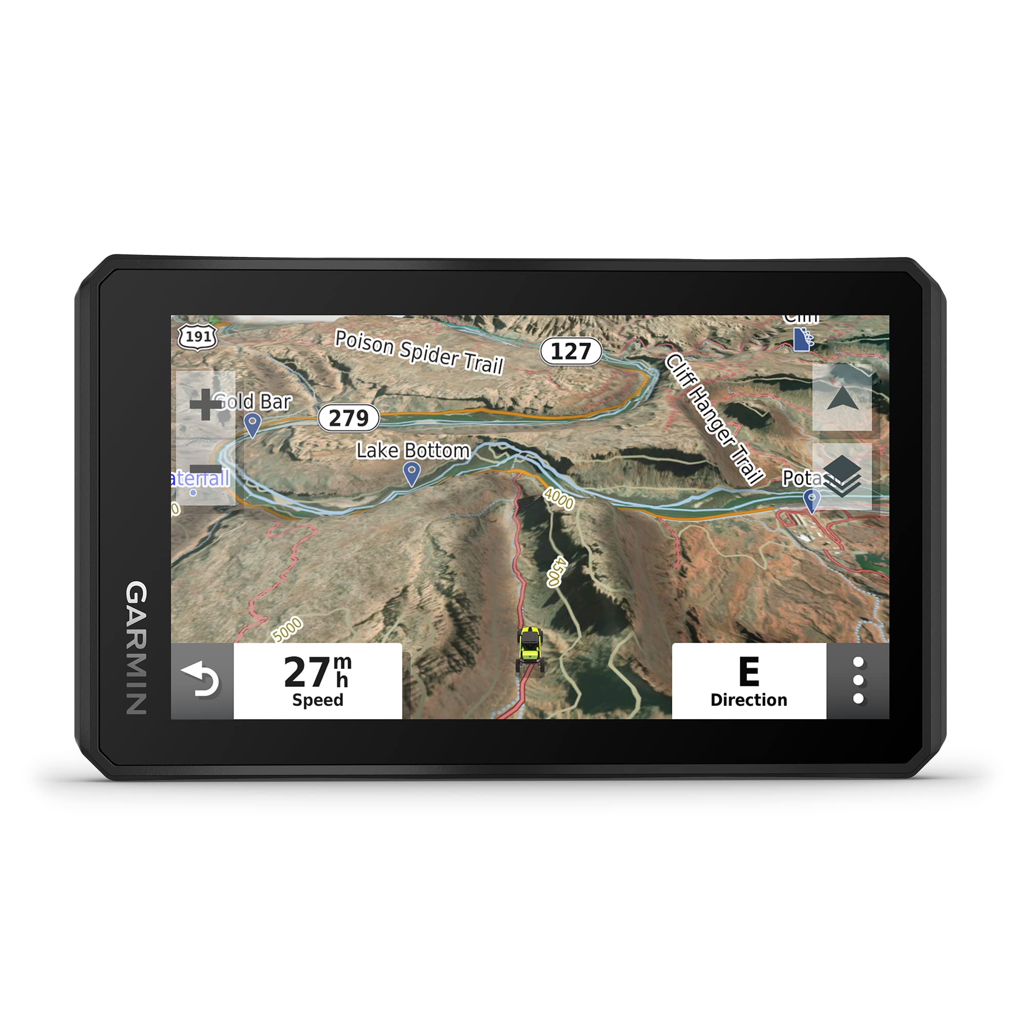 Garmin Tread topographic maps providing detailed terrain views for planning