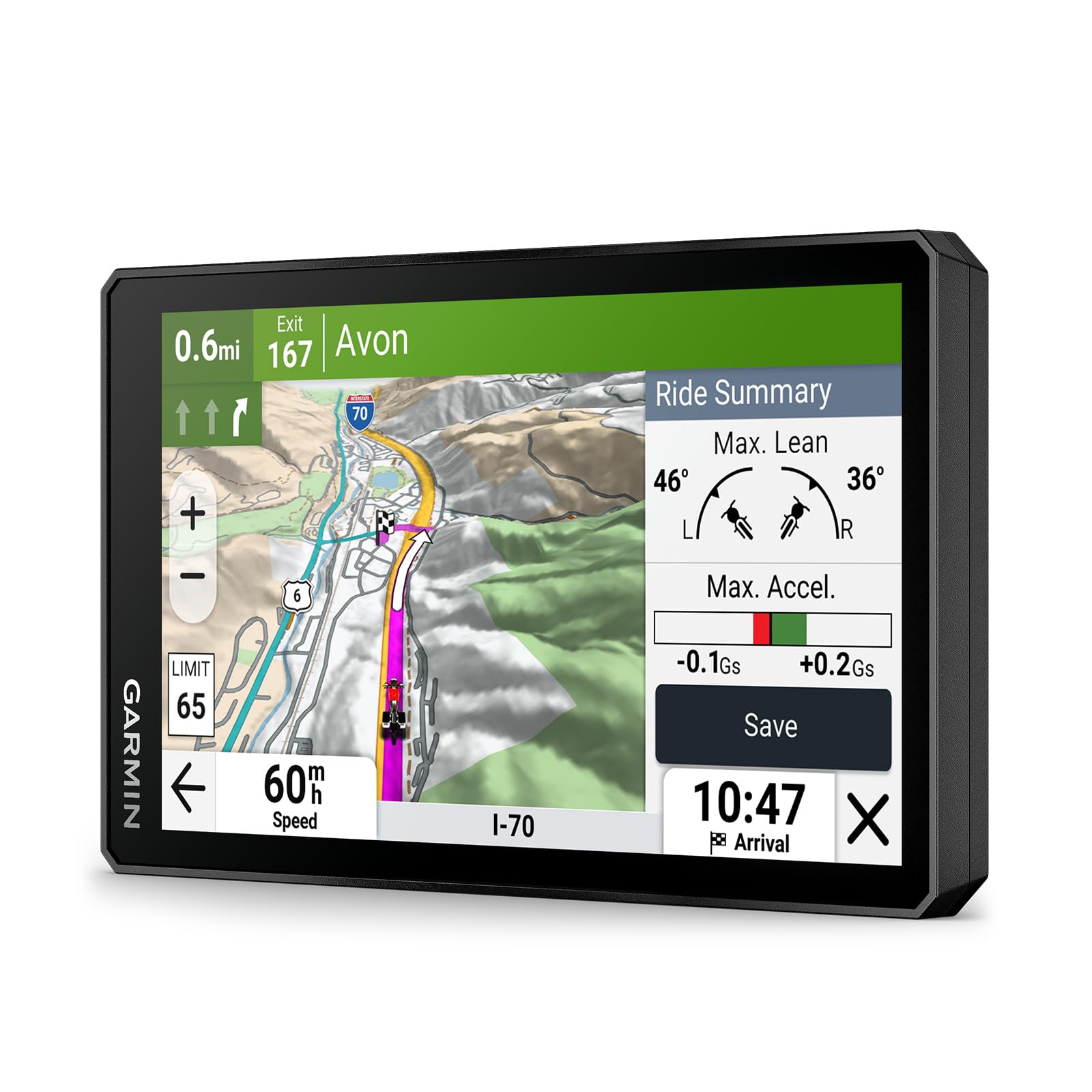 Garmin zūmo XT3 6-inch display for clear on-road navigation on the bike