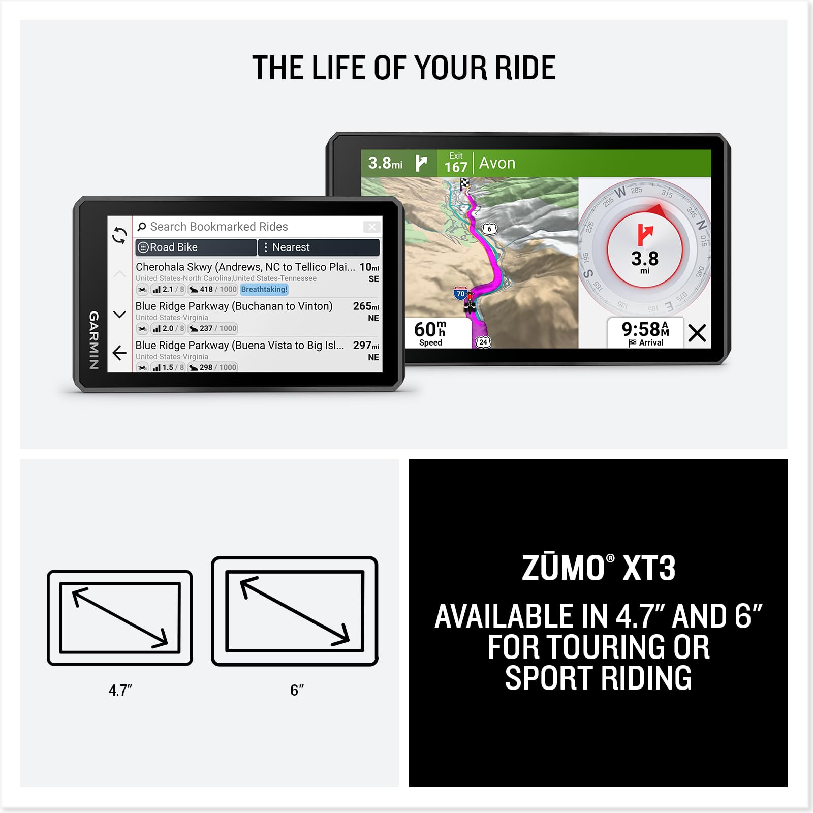 Garmin zūmo XT3 group ride feature shows nearby riders on map