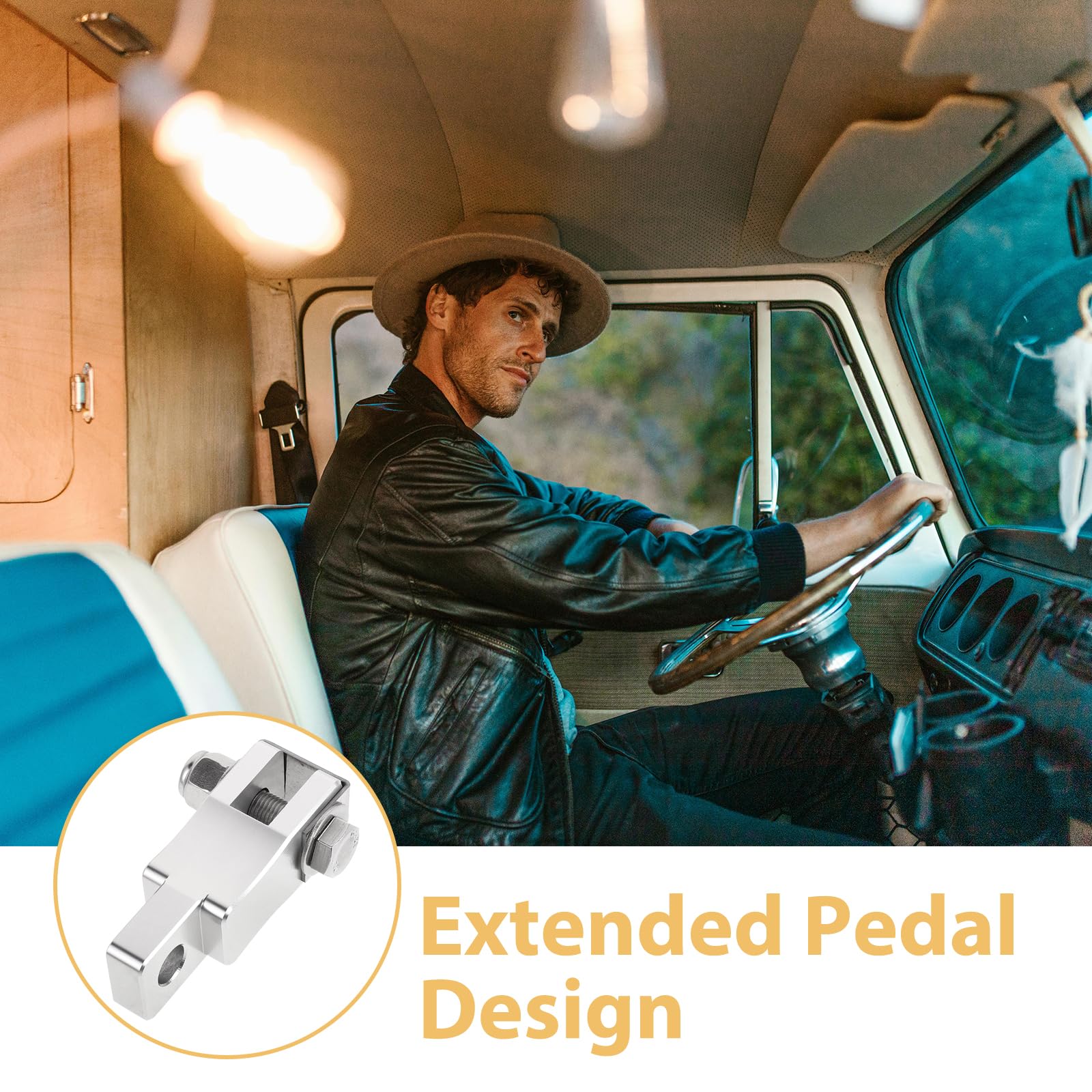 Garneck driver comfort during long hauls with extended pedal surface.
