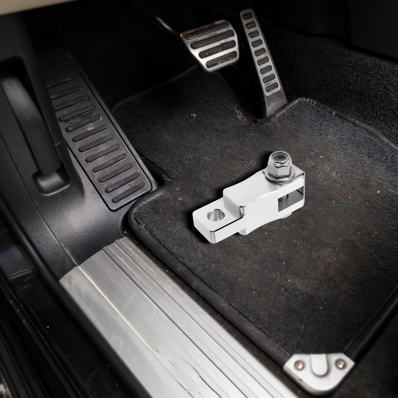 Easy, tool-free installation of Garneck extender on Peterbilt clutch pedal.