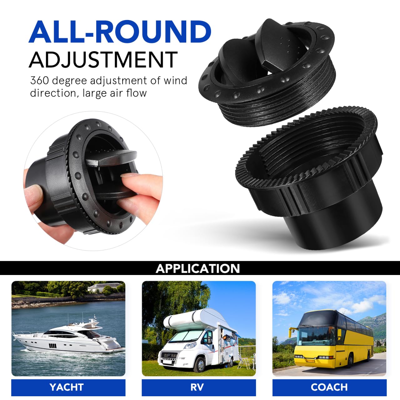 Garneck universal 60mm vent outlet fits many vehicles for easy upgrades.
