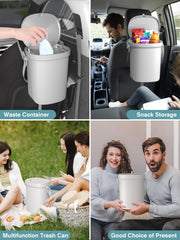 Garoopion 19-gallon car trash bin folds flat for compact storage.