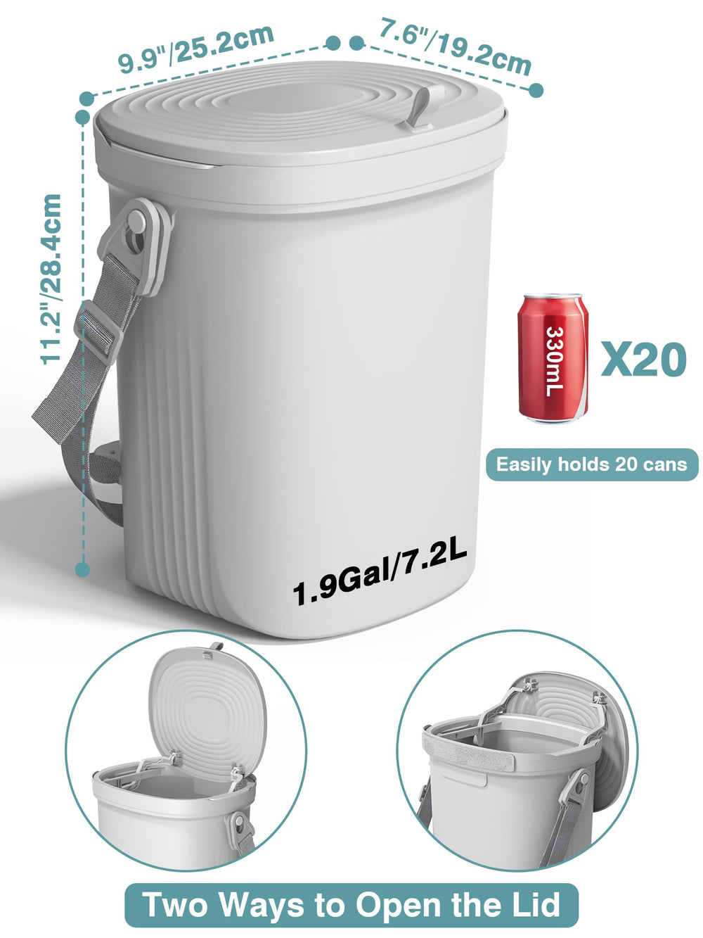 Garoopion adjustable strap keeps the trash can secure on car seats.