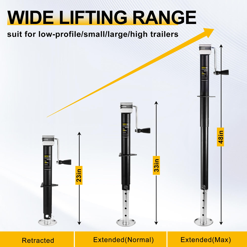 GARTOWEE 10-inch drop leg adjustable for versatile trailer support