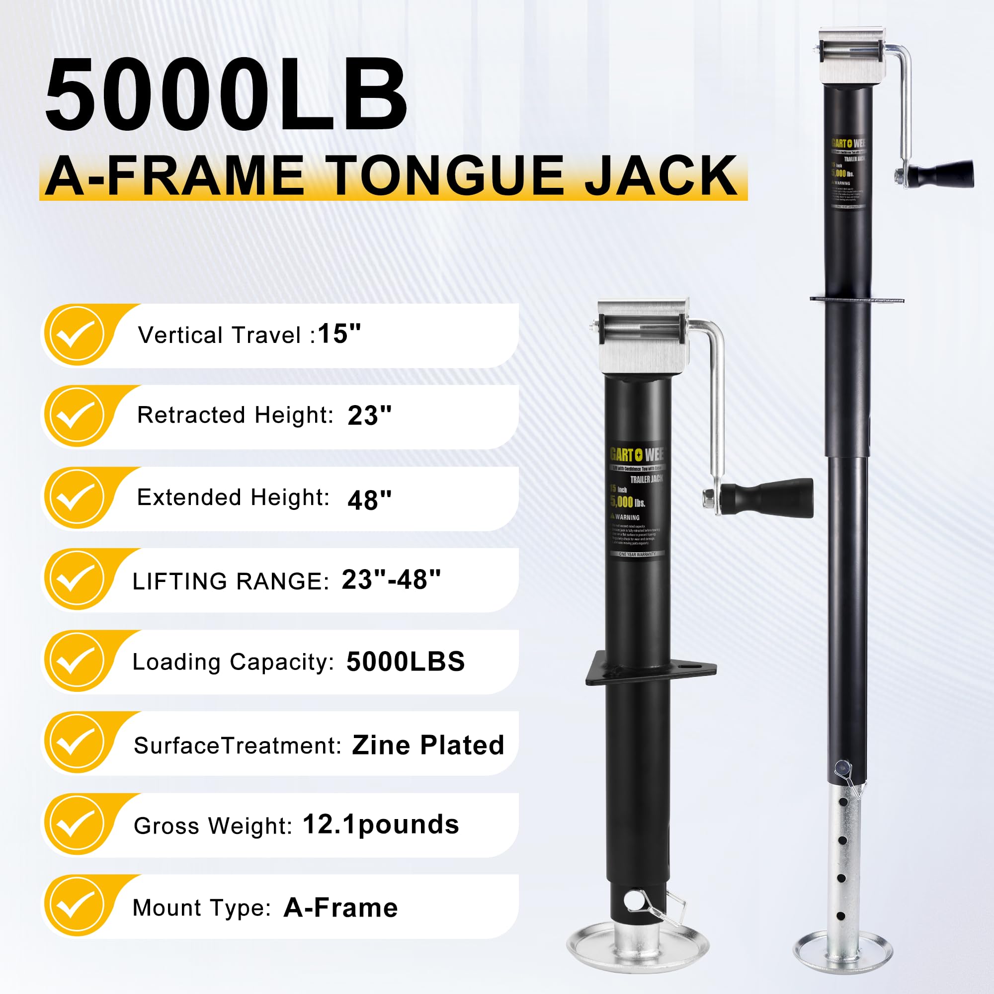 GARTOWEE 15-inch vertical travel demonstrates easy height changes during setup