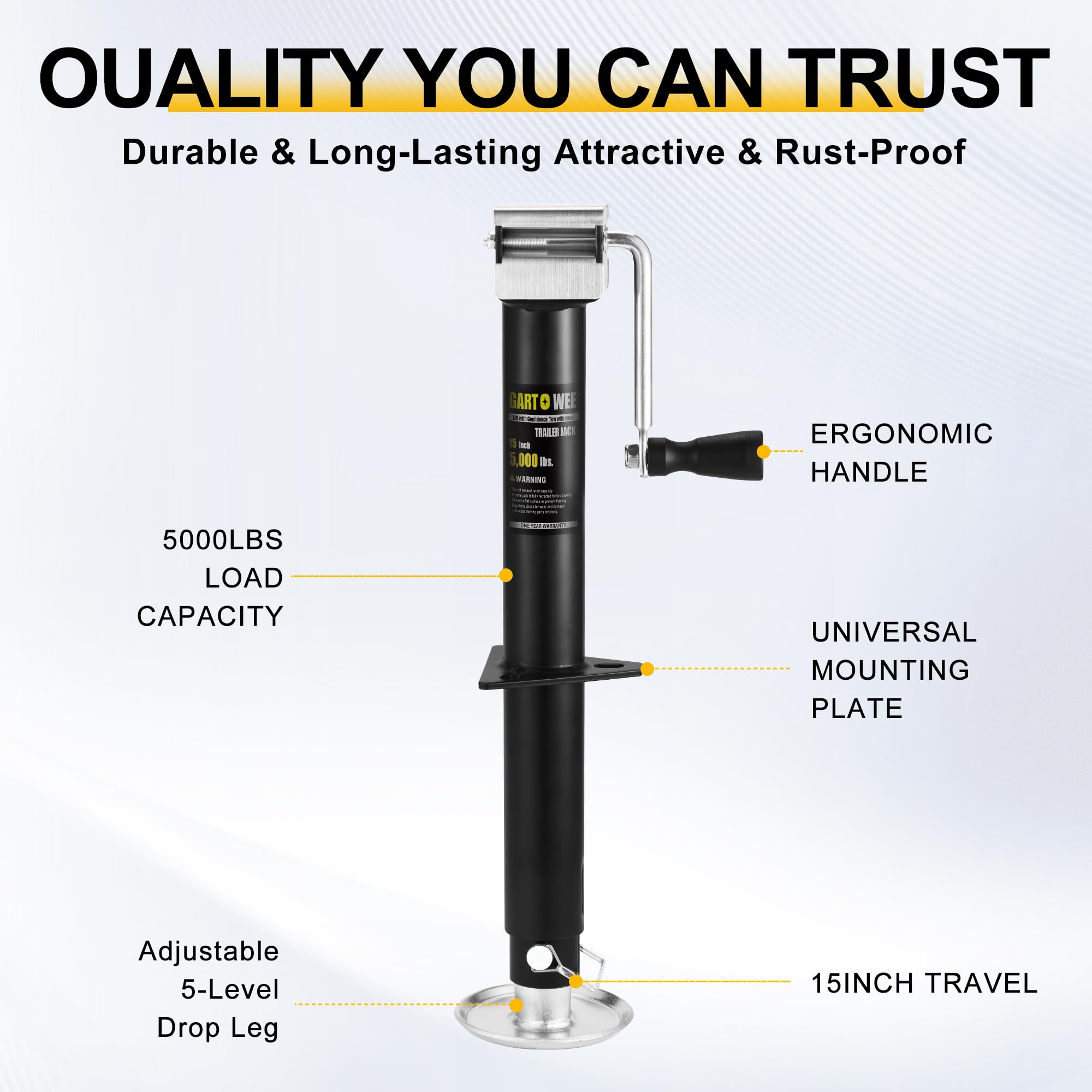 GARTOWEE ergonomic handle enables smooth operation on the go