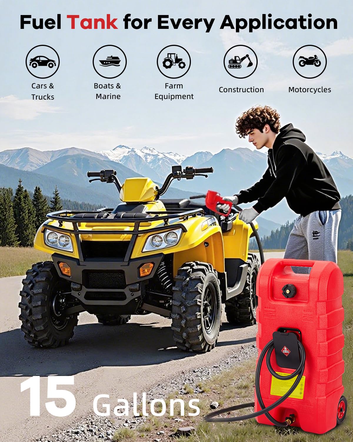 Garvee 360-degree rotating nozzle enables smooth, controlled fueling.