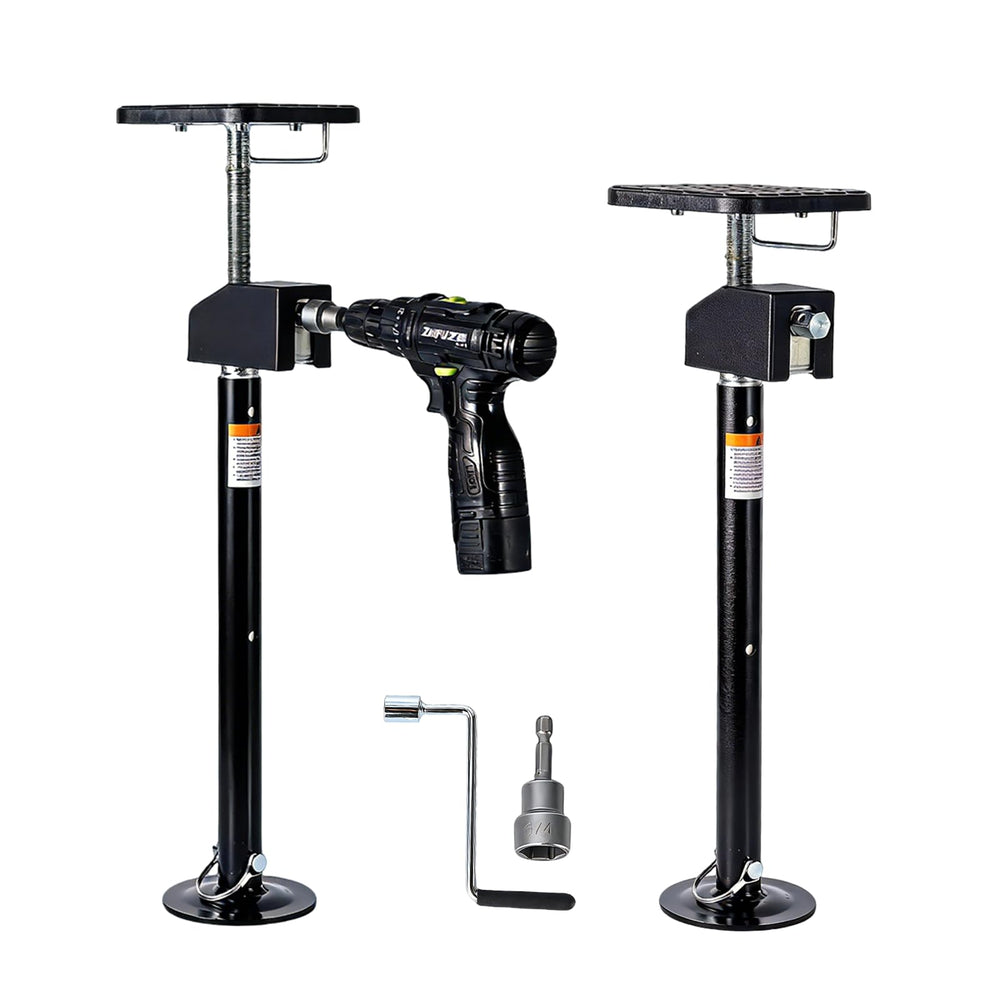Garvee RV slide-out jack with flat-top block for stable contact on uneven ground