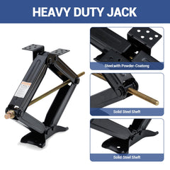 GarveeTech stabilizer jack extended to 24 inches for precise leveling on uneven ground