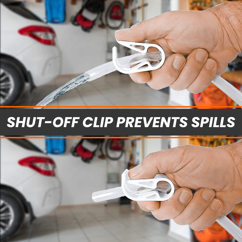 GasTapper pinch clip starts and stops flow for simple control.