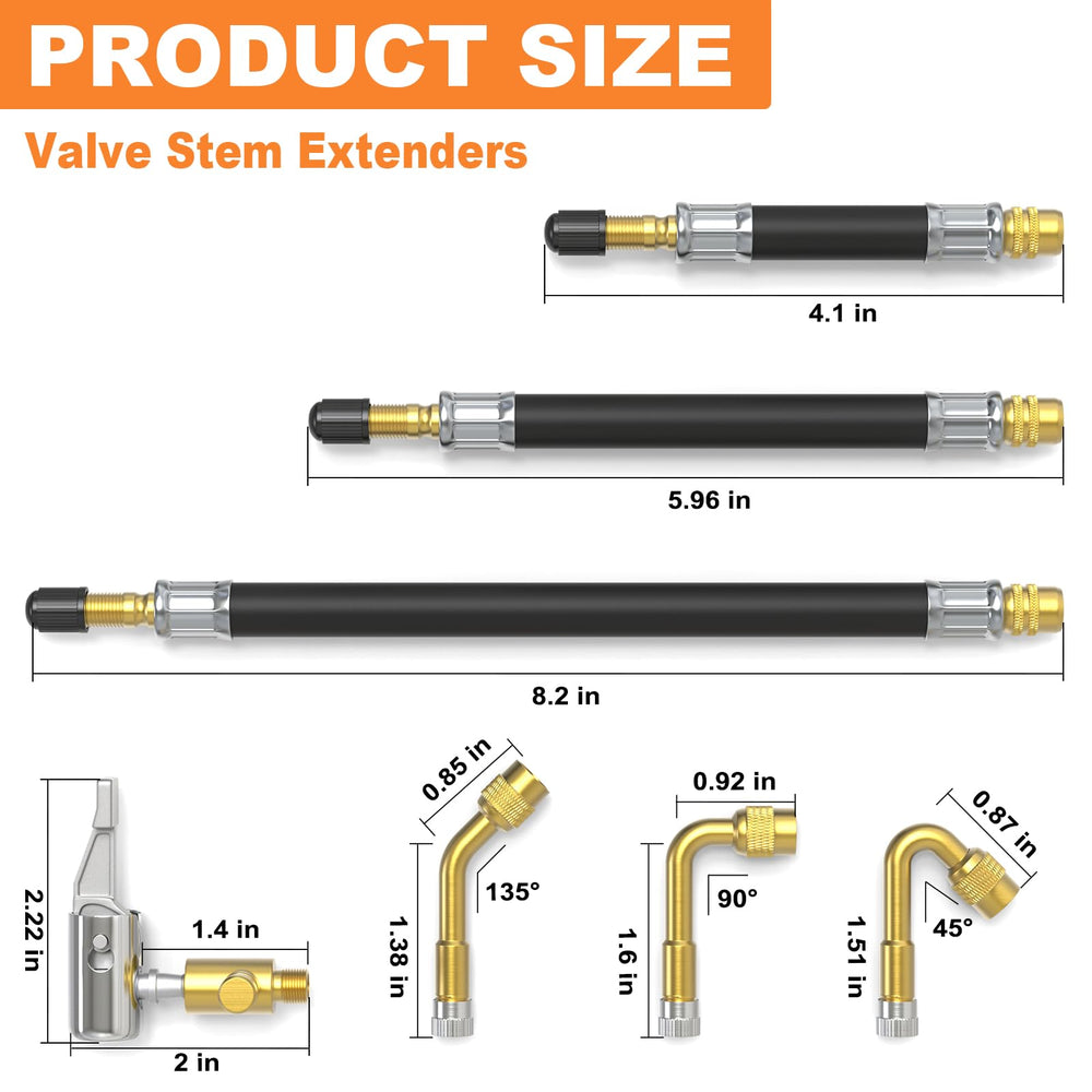 GASHER valve extenders 150mm reach valves behind spokes safely