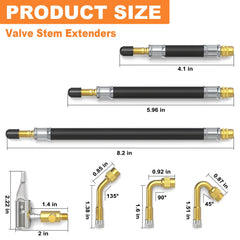 GASHER valve extenders 150mm reach valves behind spokes safely