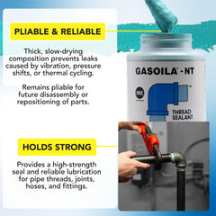 Gasoila NT sealant label shows NSF compliance and PFAS-free formula for safe use.