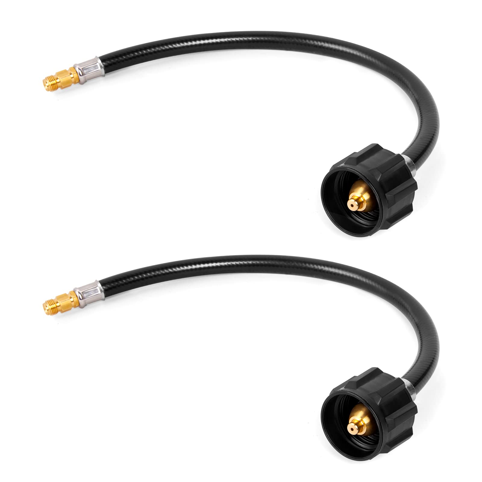 GasPro 15-inch RV propane hose with 1/4-inch inverted male ends for a secure RV connection.
