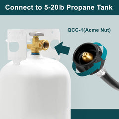 GasPro 15-inch hose connected to regulator for testing.