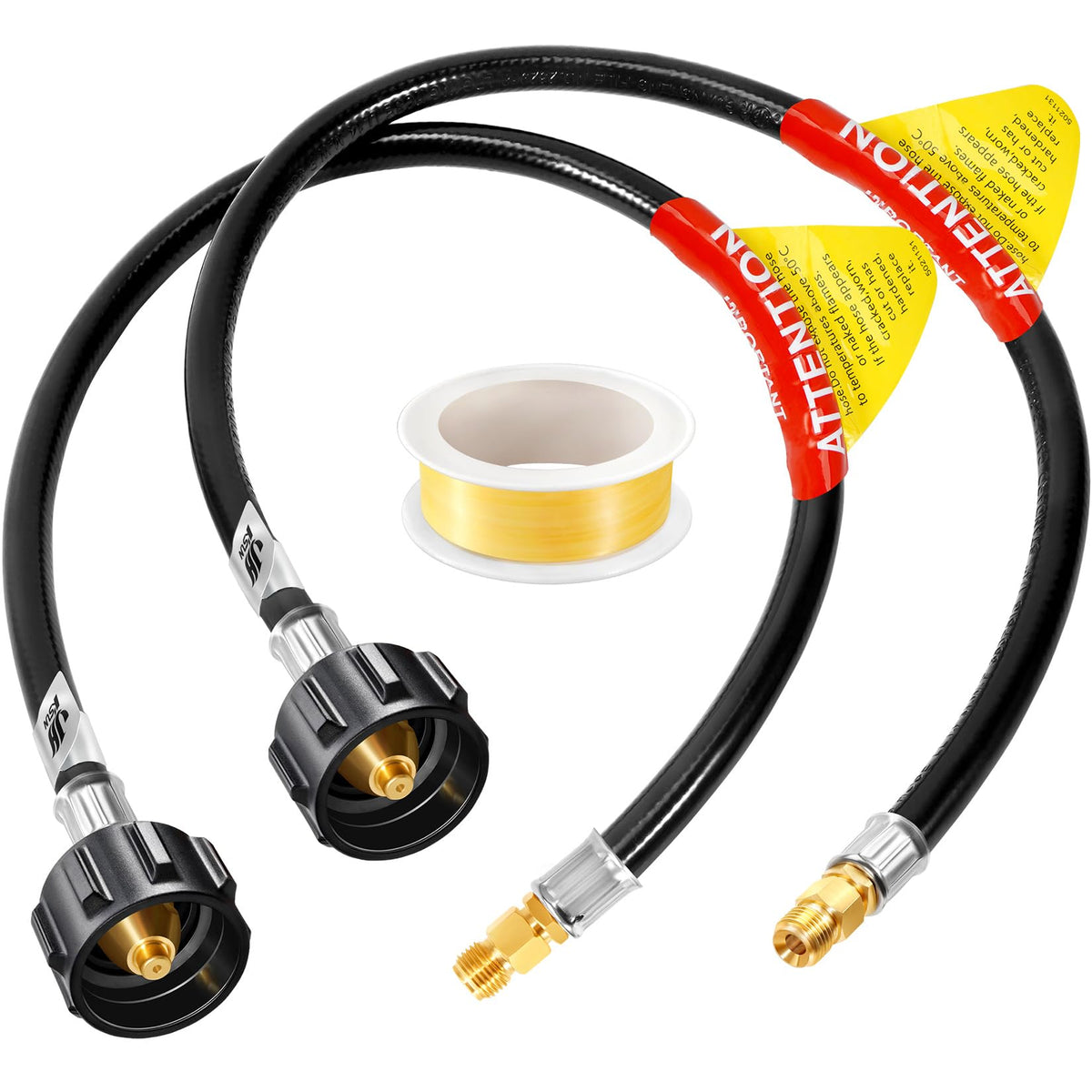 GasSaf 24 inch RV propane hose with inverted connector for secure gas transfer