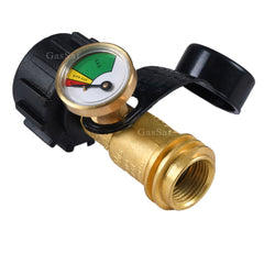 GasSaf propane tank gauge installation with handgrip for tool-free setup