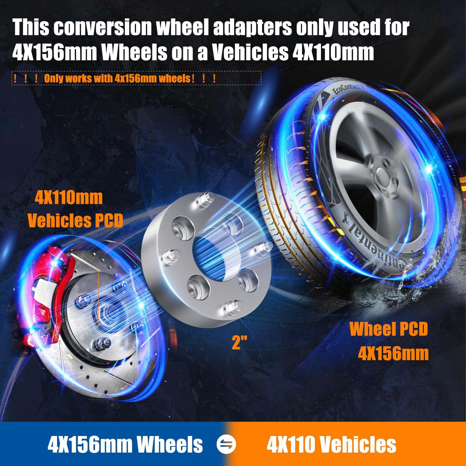 GAsupply 50mm thickness spacers create a wider stance.