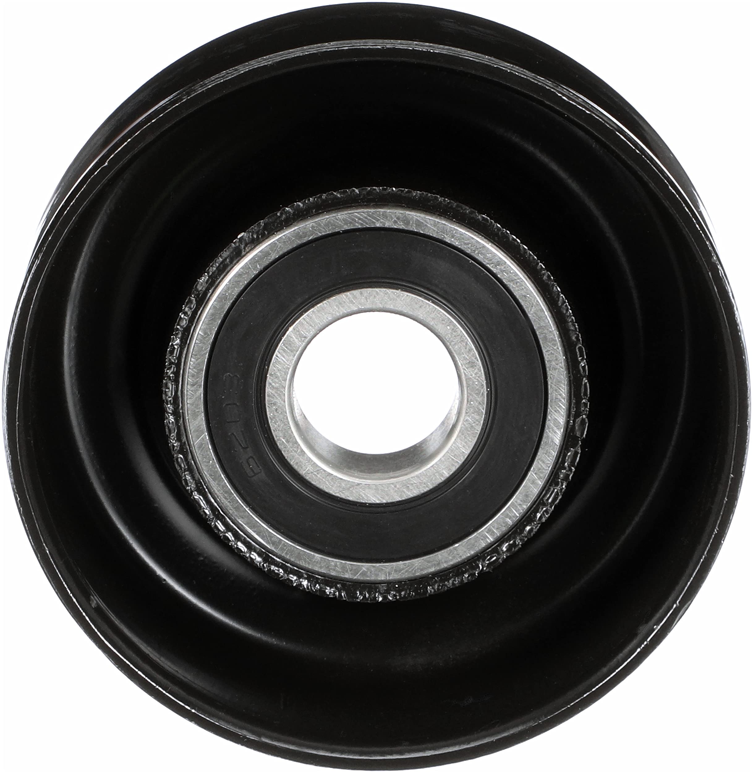 Gates 38006 idler pulley side profile showing durable steel and thermoplastic build