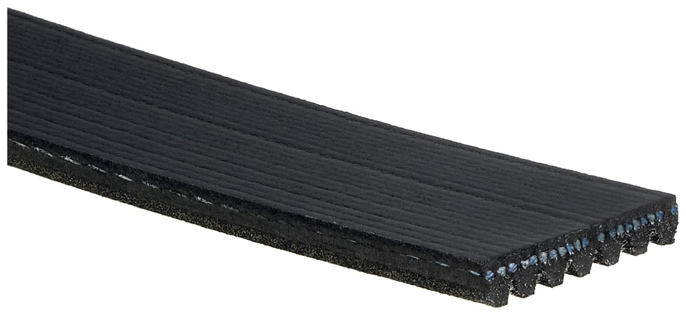 Gates 7PK2217 serpentine belt side profile indicates tension and proper fit