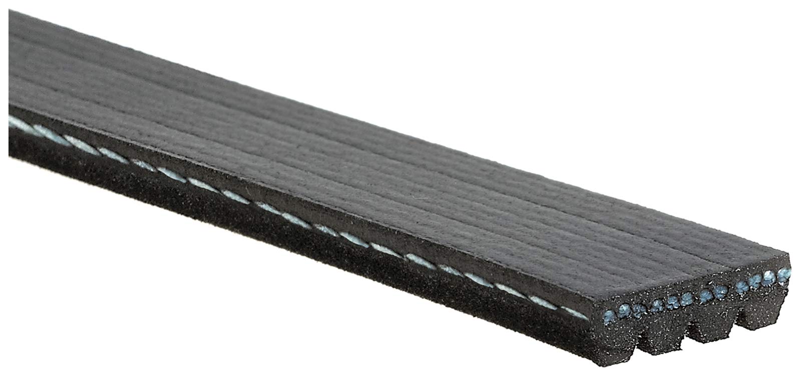 Gates K040359SF stretch-fit belt close-up showing durable construction for a reliable serpentine drive.
