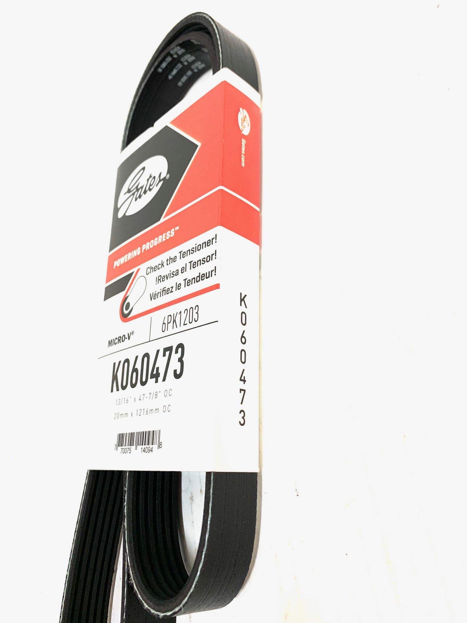 Gates K060473 belt routing diagram aiding proper belt tension and fit.