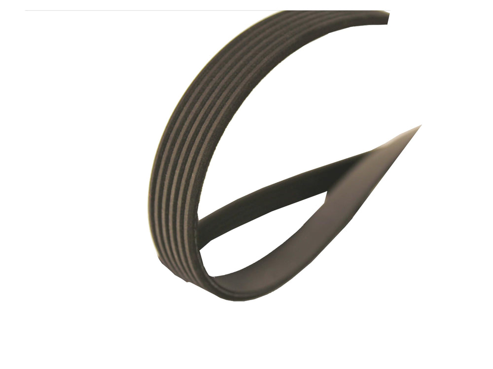 Close-up of Gates K060882 Micro-V belt highlighting serpentine construction.