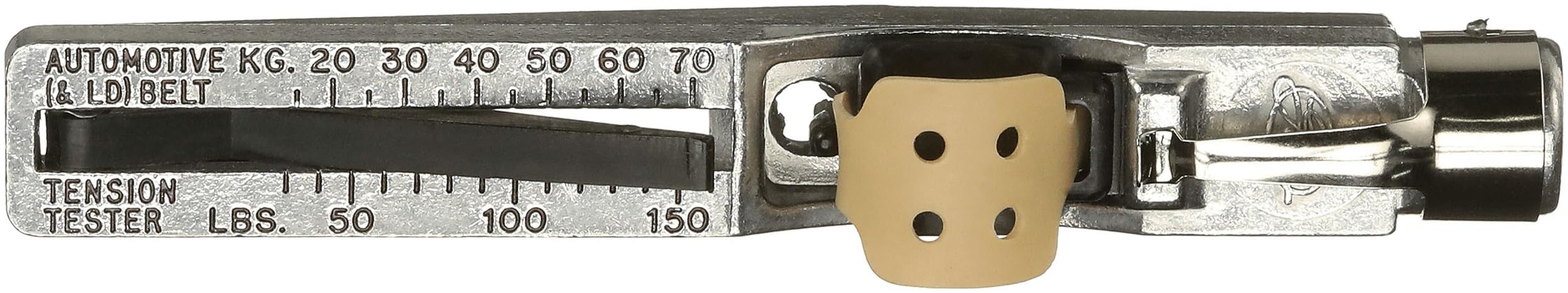 Pocket clip visible on Gates Krikit gauge for portable tension checks