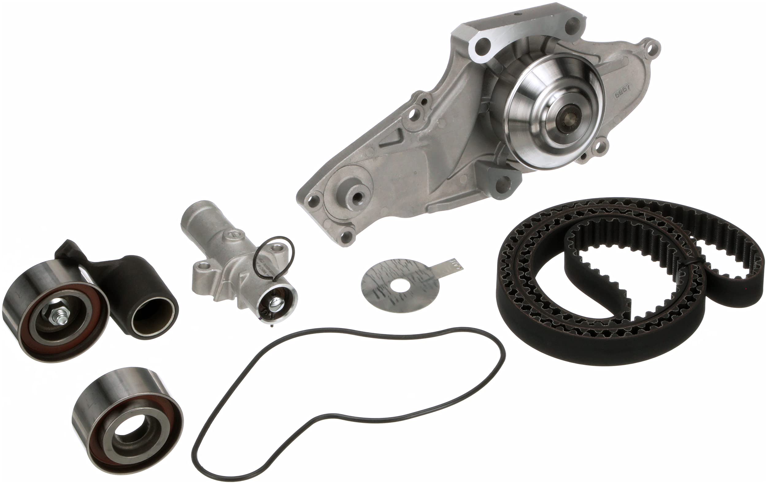 Gates TCKWP329 Power Grip timing kit with water pump for complete belt-driven engine repair.