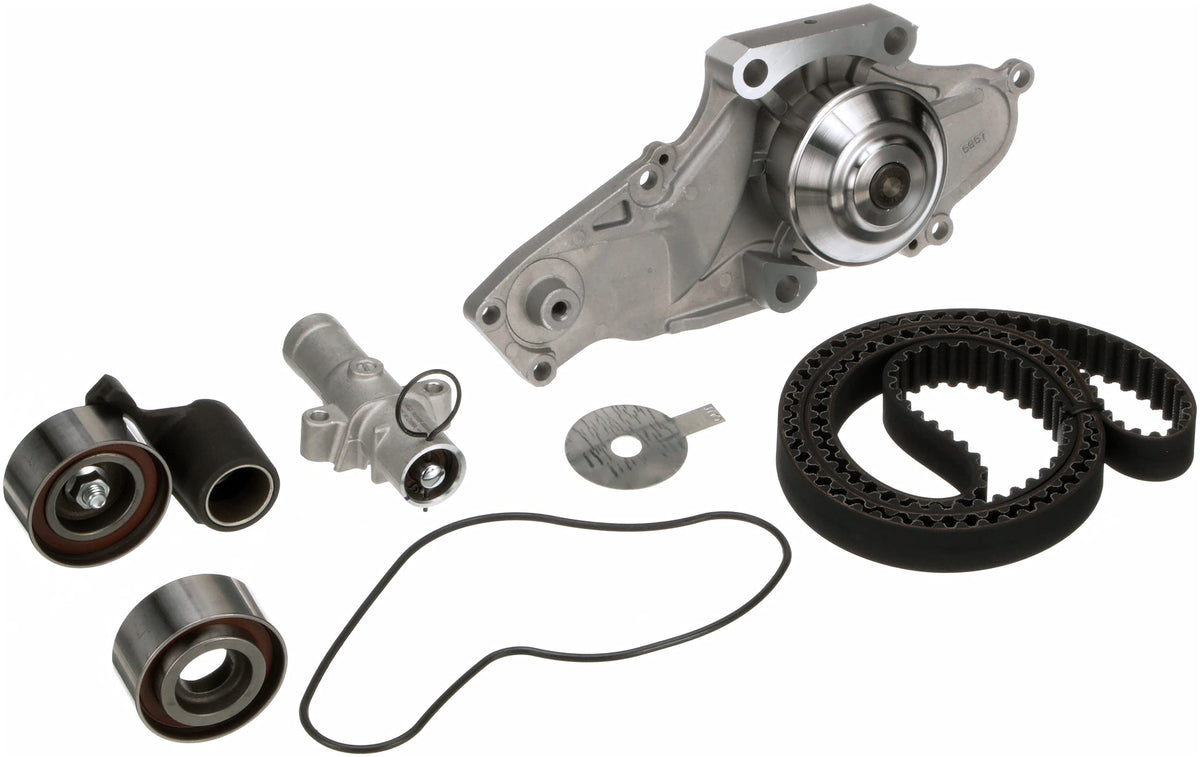 Gates TCKWP329 Power Grip timing kit with water pump for complete belt-driven engine repair.