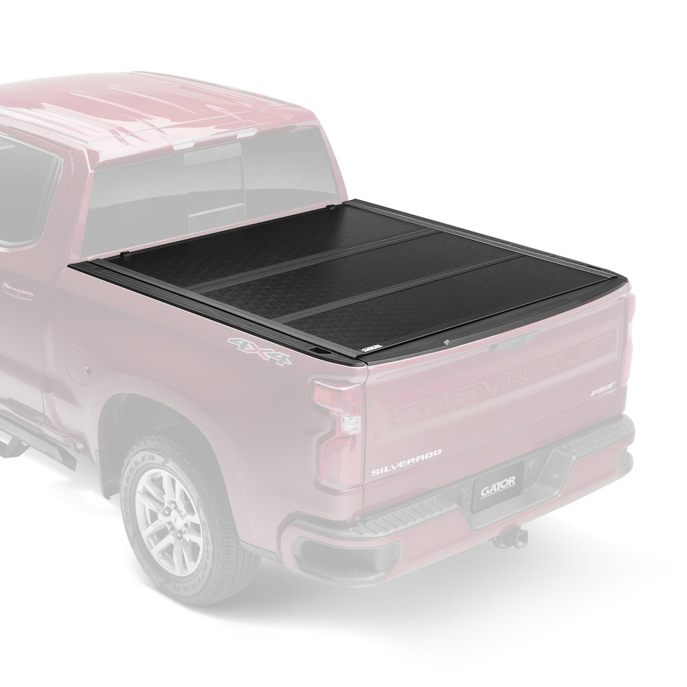 Gator EFX tri fold cover on Silverado bed, showcasing low profile security