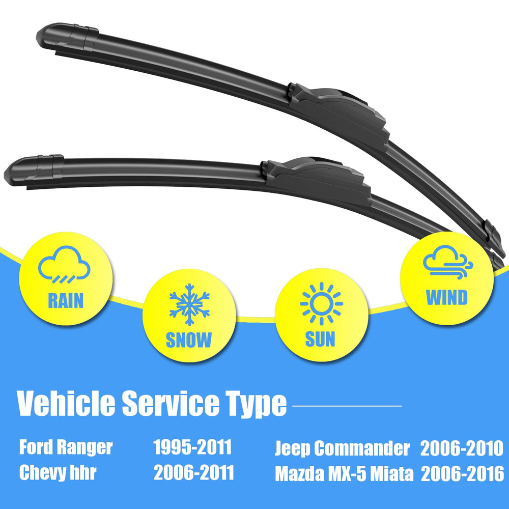 Gavimnal 18-inch silicone wiper blades being installed on Chevy HHR front windshield.