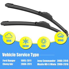 Gavimnal 18-inch silicone wiper blades being installed on Chevy HHR front windshield.
