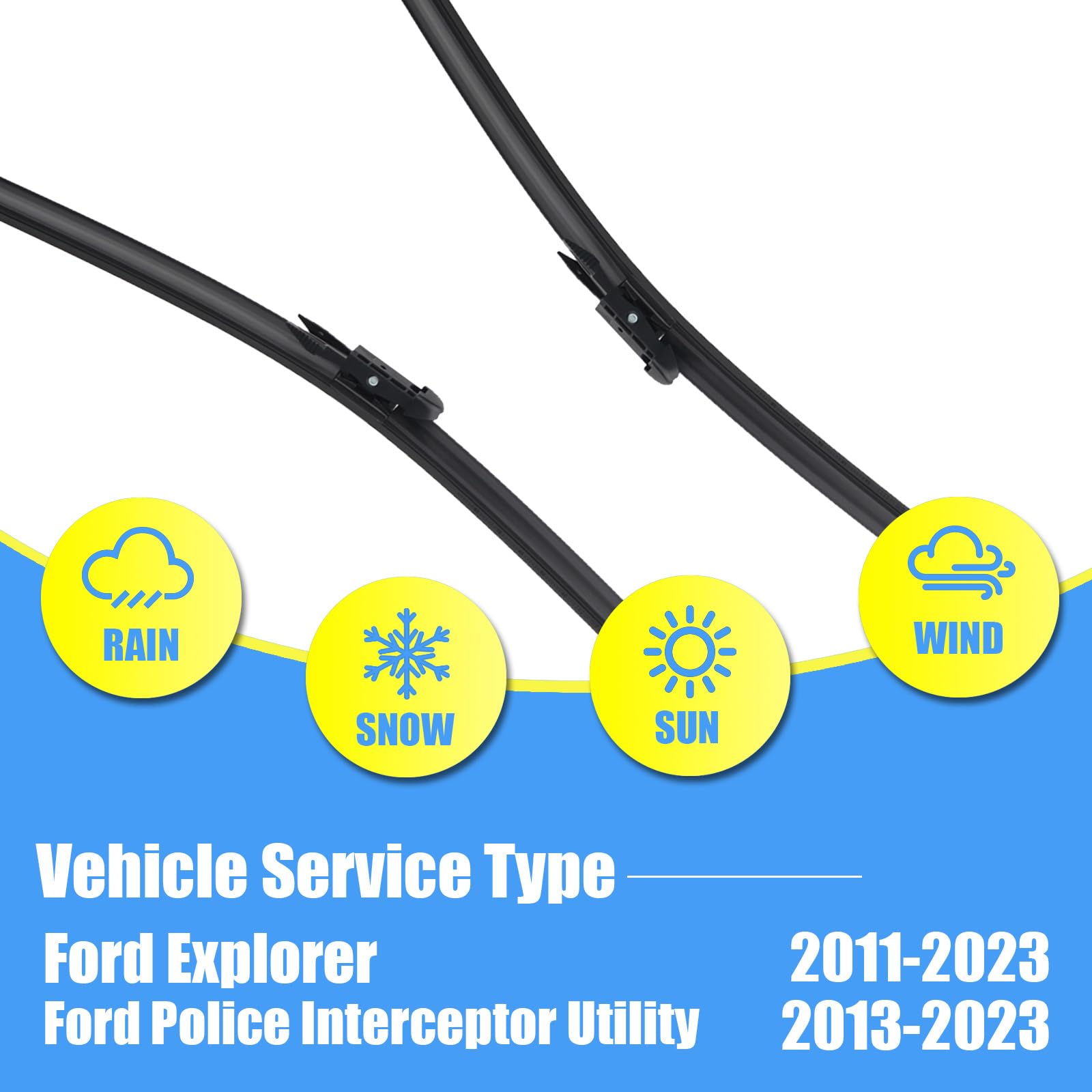 Gavimnal 22-inch passenger wiper blade improves windshield clearing on Explorer