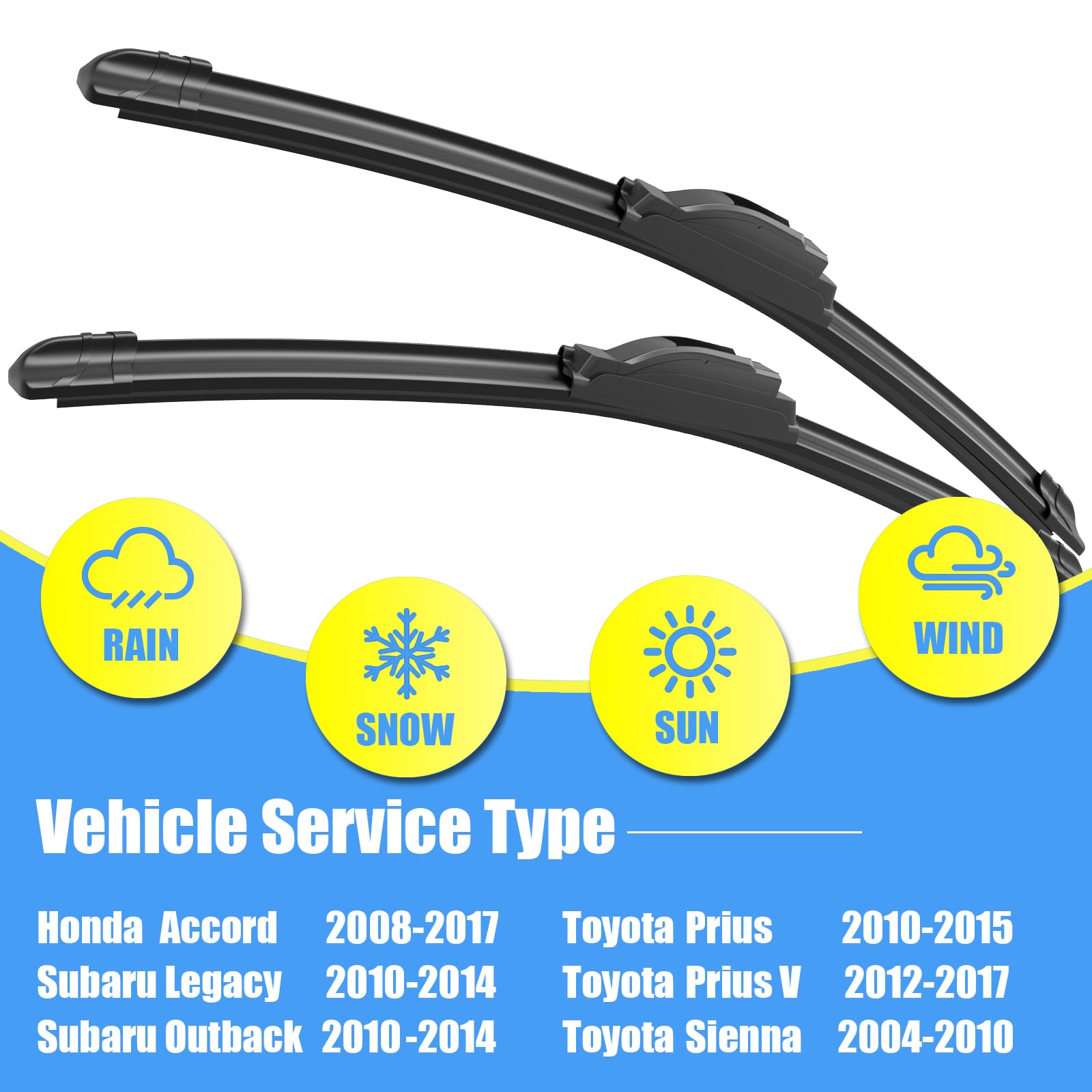 Gavimnal 19-inch passenger blade ensuring clear visibility for Prius rear window area