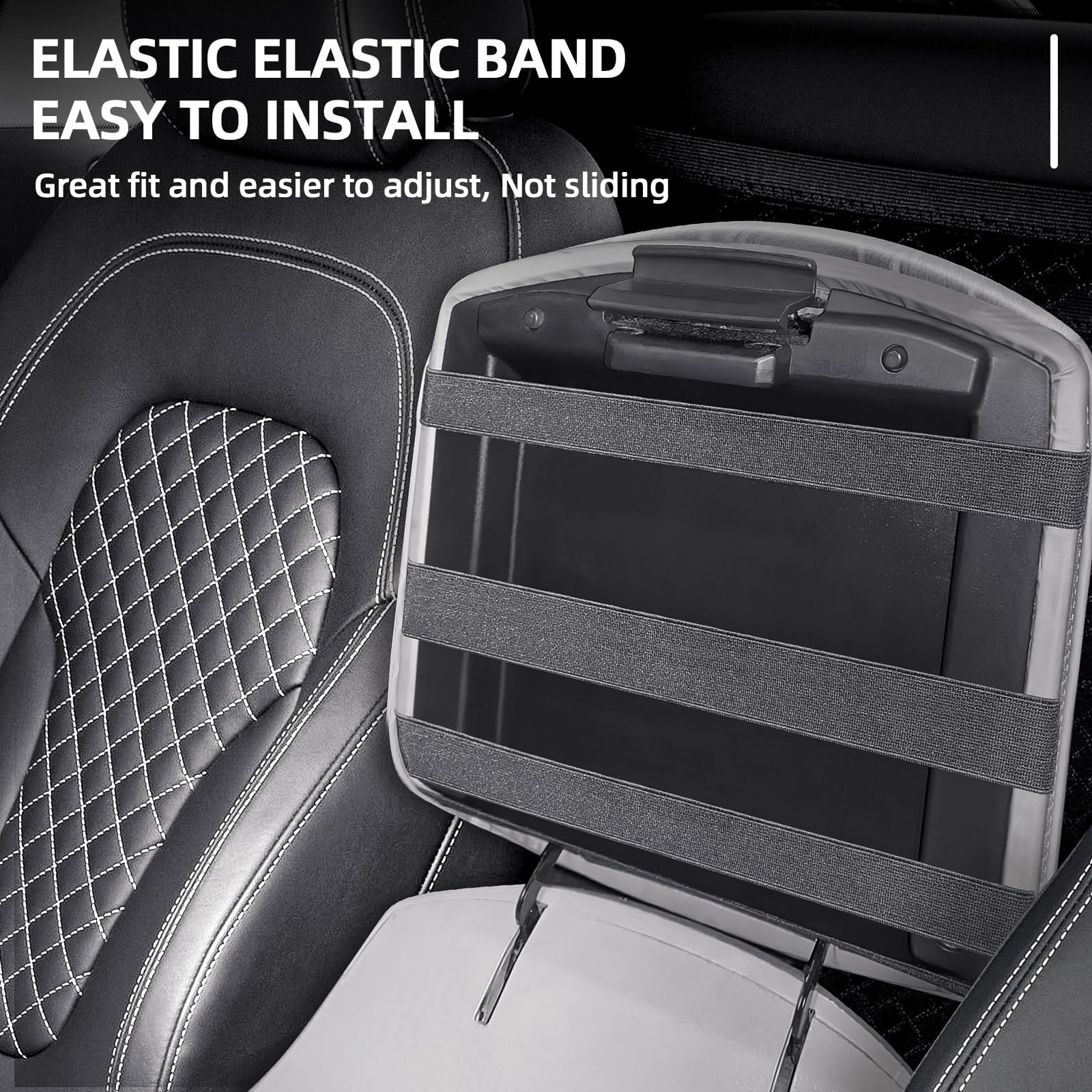 GAWAF center console cover gray PVC material demonstrates waterproof surface for quick cleaning