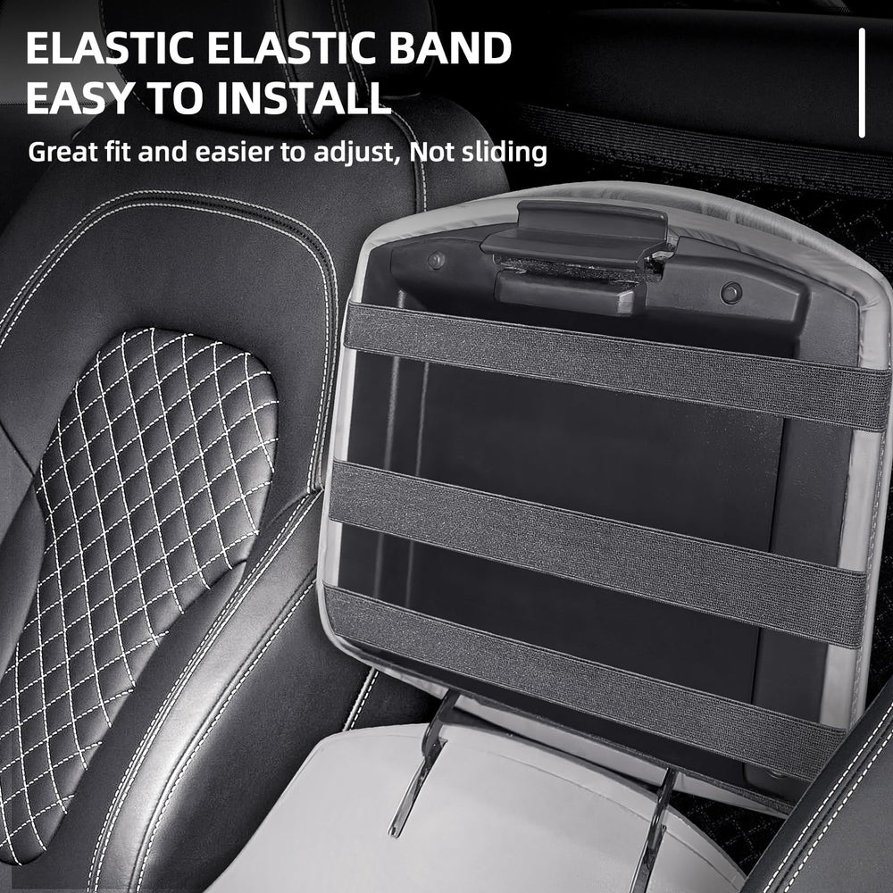 GAWAF center console cover gray PVC material demonstrates waterproof surface for quick cleaning