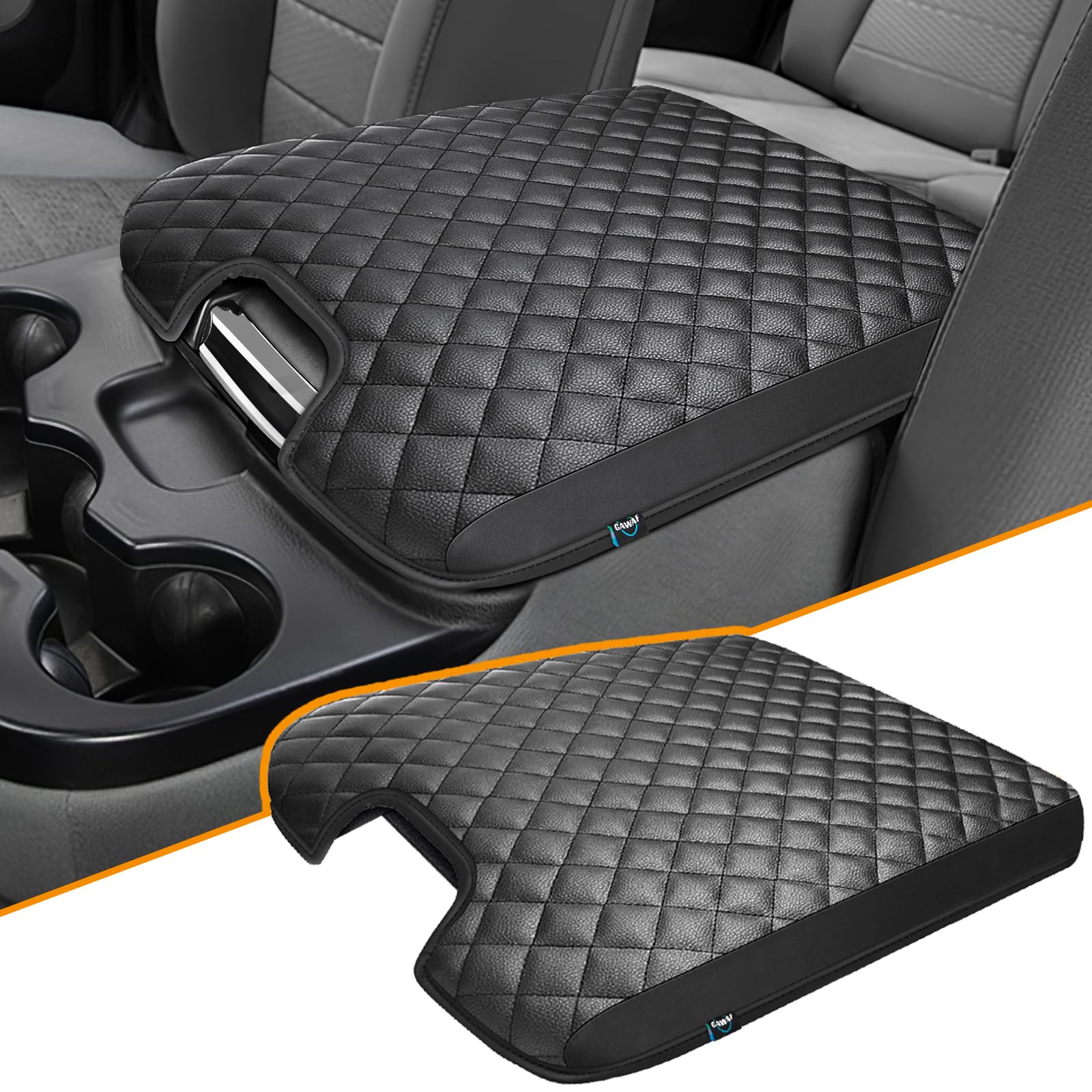 GAWAF center console cover texture close-up highlighting soft PVC leather for comfort
