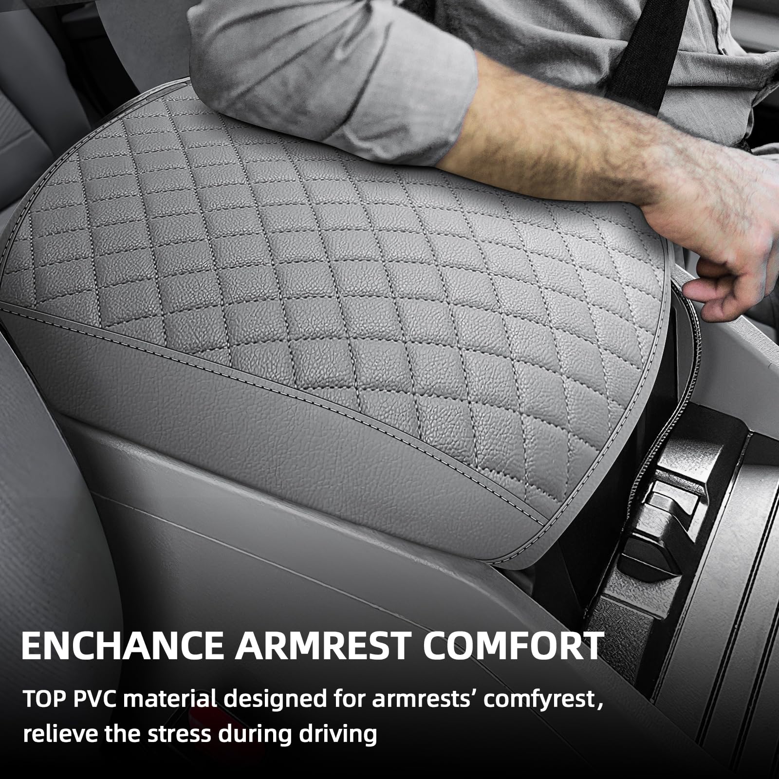 GAWAF center console cover elastic strap secures firmly during travel