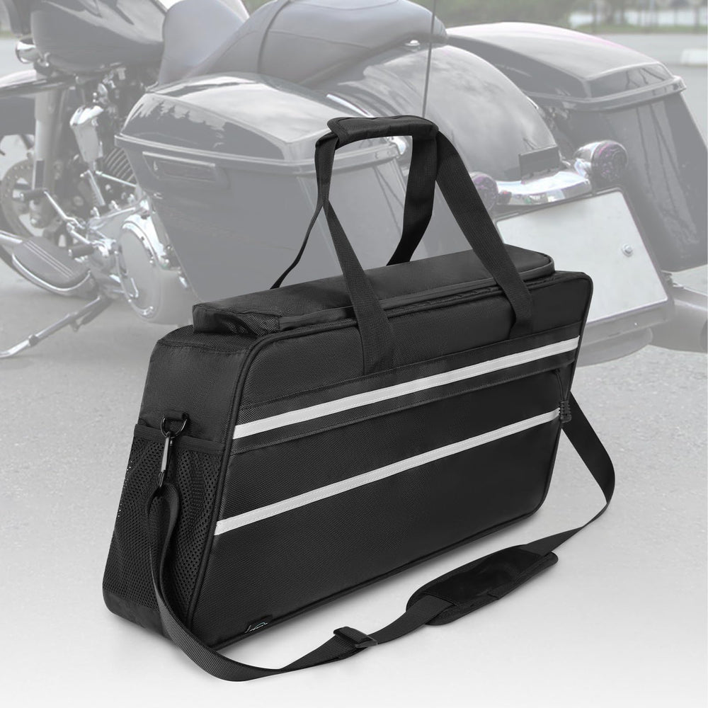 GAWAF saddlebag cooler liner on tour supports camping and beach trips.