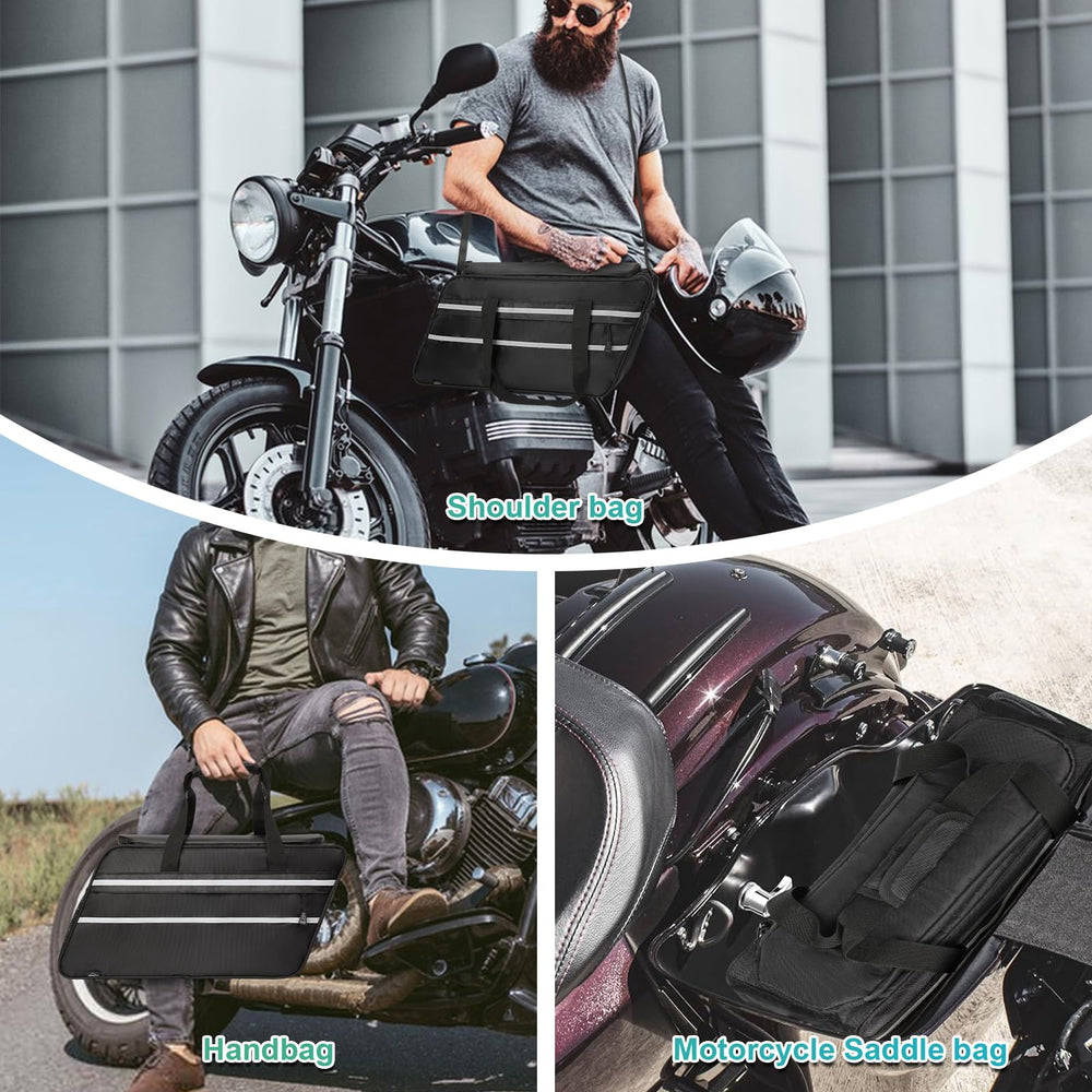 GAWAF saddlebag cooler liner two-way zipper enables quick access.