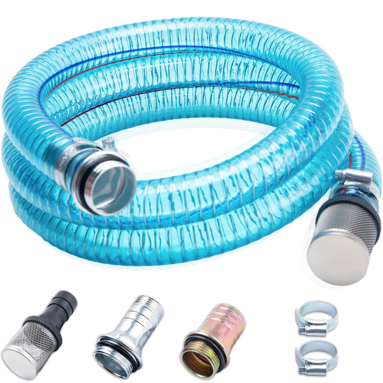 GDDGHS 1 inch suction hose showing transparent wall for easy flow monitoring