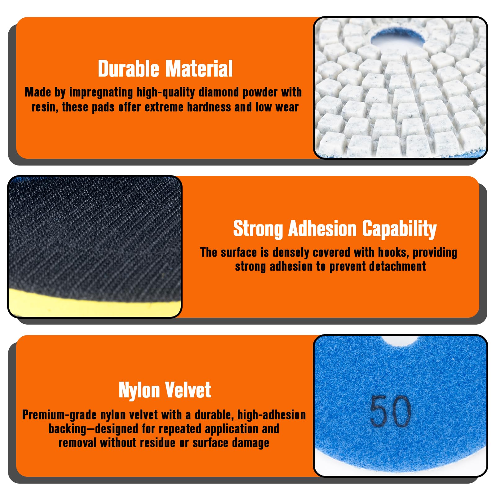 GDDGHS 60-400 grit hand pads for edges and detailed touch-ups.