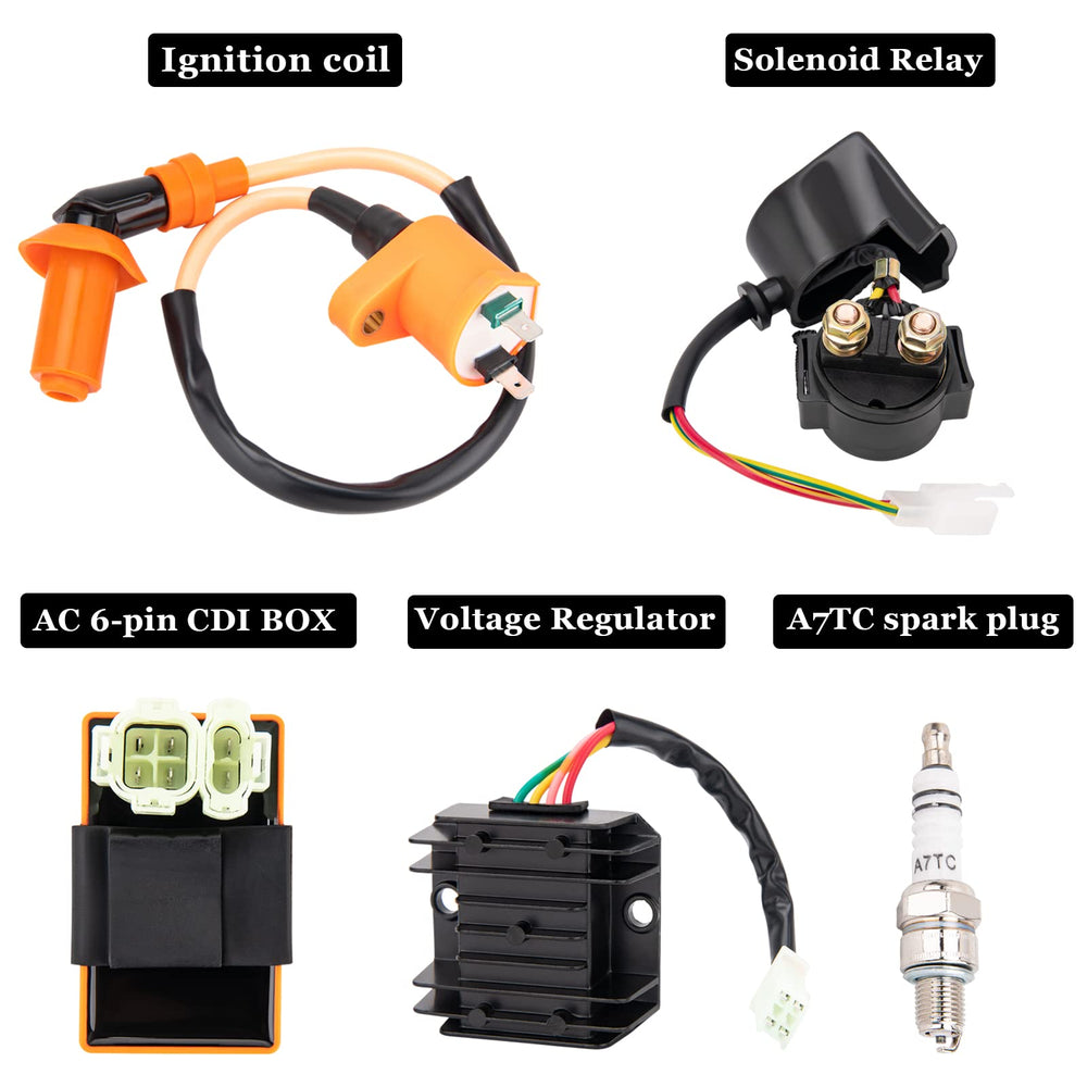 GDDGHS GY6 6-pin CDI box close-up emphasizes durable shell for long life