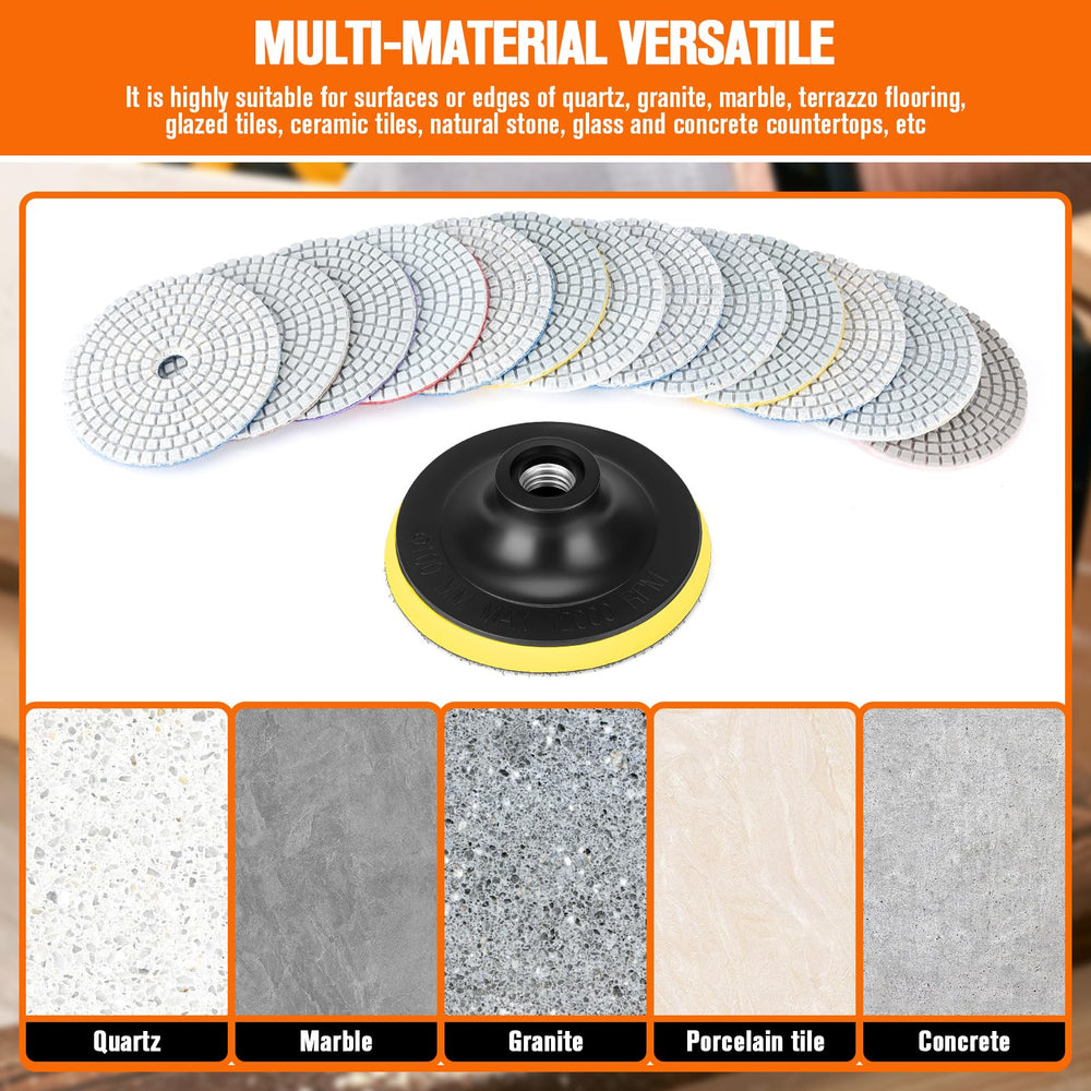 GDDGHS hook-and-loop backing enables stable, fast pad changes during polishing.