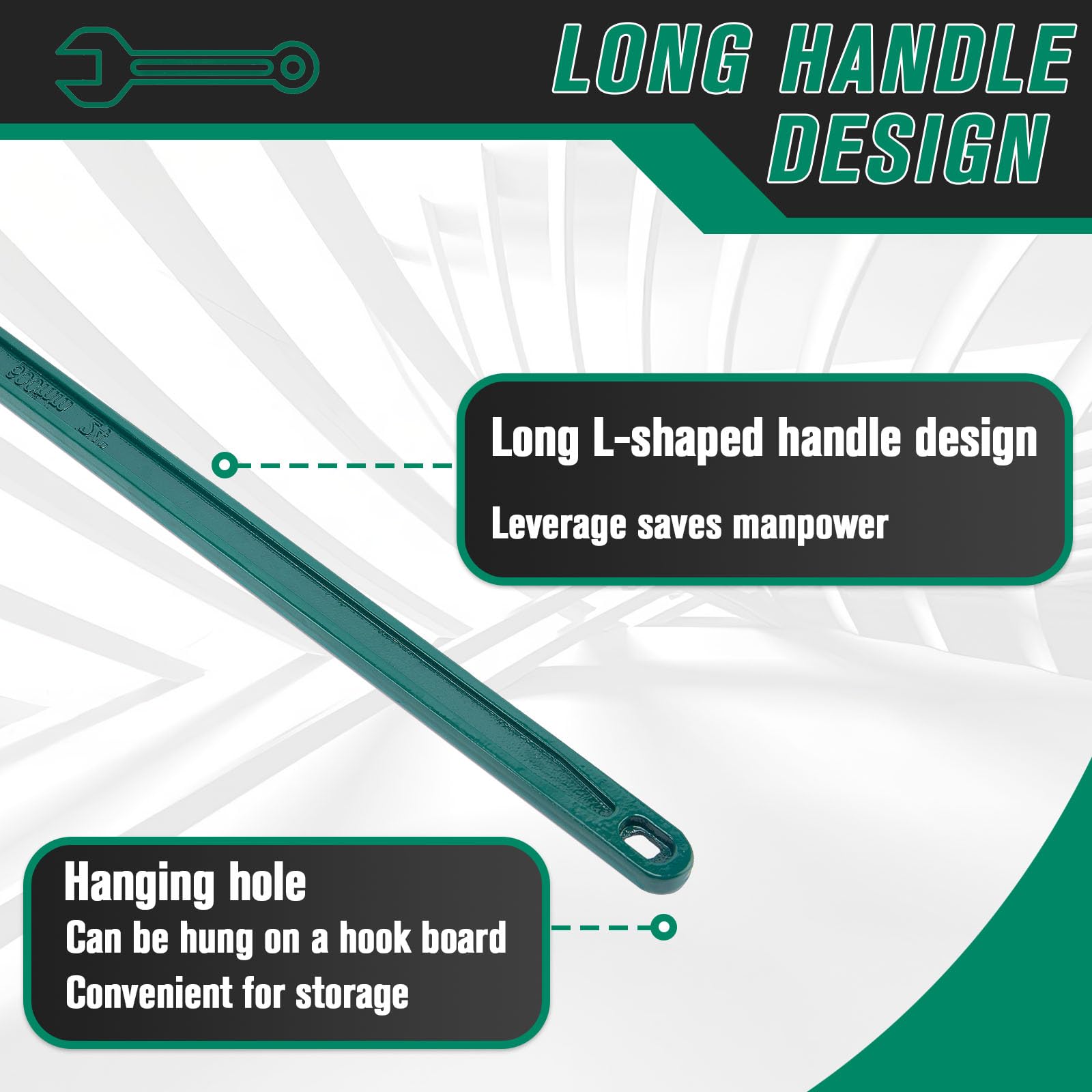 GDHSWJ 24-inch chain wrench long handle boosts leverage.