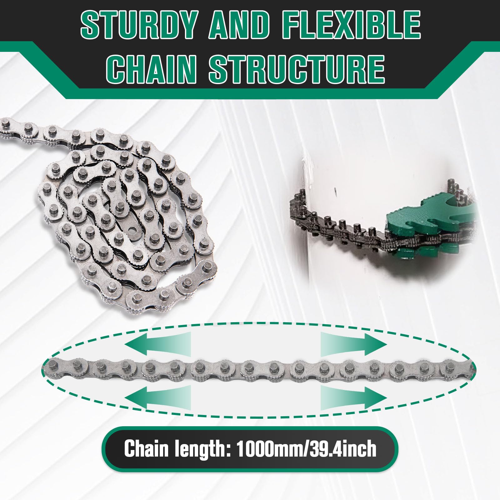 GDHSWJ 24-inch chain wrench toothed chain design prevents slipping.