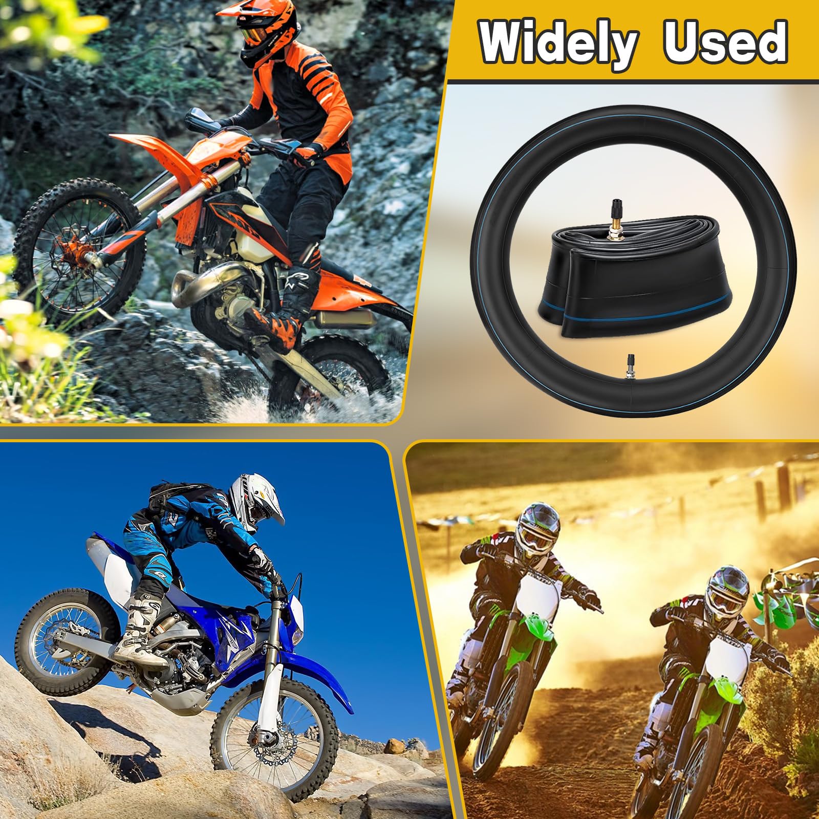 GDHSWJ 14in inner tube for pit bikes maintains stable pressure on long rides.